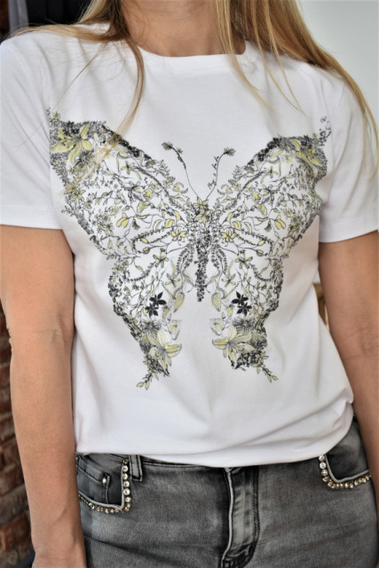 By o la la T-SHIRT MOTYL Z ZIELENIĄ