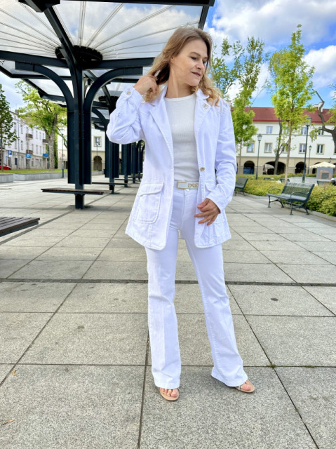 DI'SHE JEANSY GŁADKIE BIAŁE SZWEDY