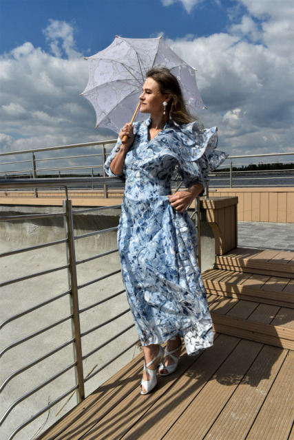 DI'SHE SUKIENKA WIZYTOWA MAXI BLUE