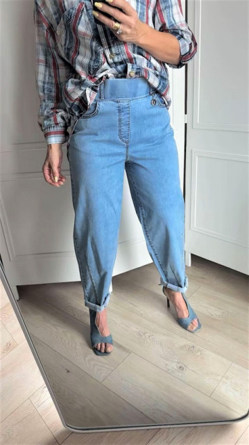 ZANESSI WYGODNE NIEBIESKIE SPODNIE W GUMKĘ BANAN ZANESSI WYGODNE NIEBIESKIE SPODNIE W GUMKĘ BANAN