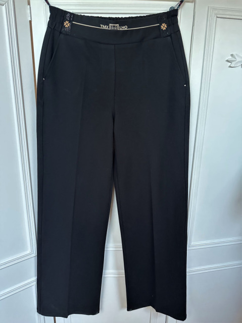 MOSENTO CZARNE MOCNO ELASTYCZNE SPODNIE NA GUMIE