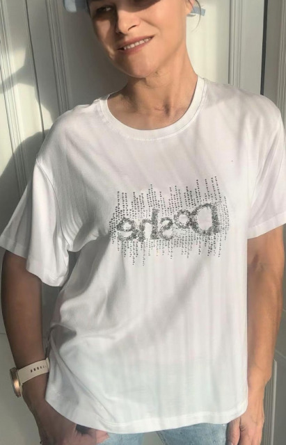 DI"SHE T-SHIRT BLUZKA LEJĄCY TENCEL BIAŁA