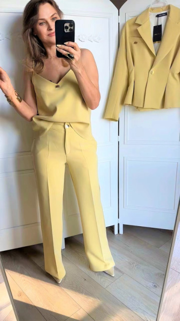 La Diva Mia ELEGANCKIE SPODNIE SŁOŃCE PUSTYNI