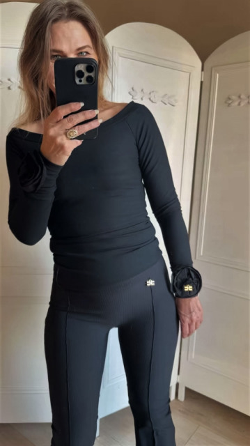 LAVESTINO BLUZKA HISZPANKA Z PRĄŻKOWANEJ BAWEŁNY