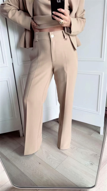 La Diva Mia ELEGANCKIE SPODNIE MOCCA