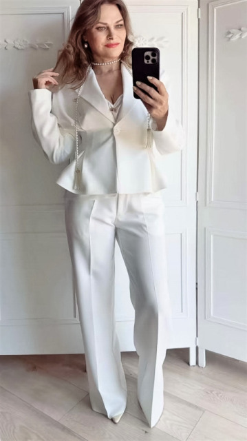 La Diva Mia ELEGANCKI 3 CZĘŚCIOWY GARNITUR BIAŁY