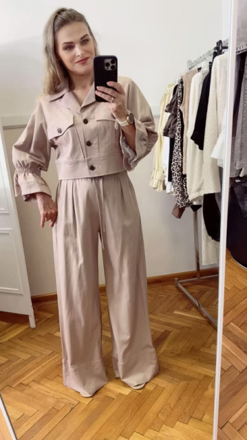 La Diva Mia ELEGANCKI 2cz KOMPLET LNIANY BEŻOWY La Diva Mia ELEGANCKI 2cz KOMPLET LNIANY BEŻOWY