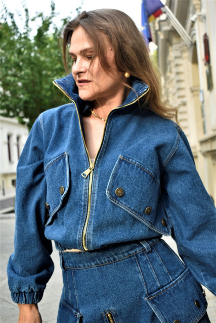 La Diva Mia  KURTKA VANG JEANS NIEBIESKI DENIM