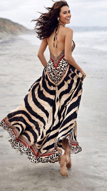 FRIME LETNIA SUKIENKA MAXI PRINT SAFARI