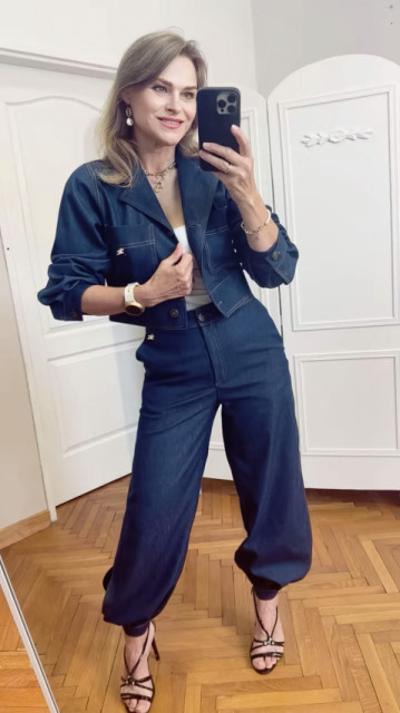 La Diva Mia KOMPLET  SINDBAD JEANS GRANATOWY 2 CZĘŚCI