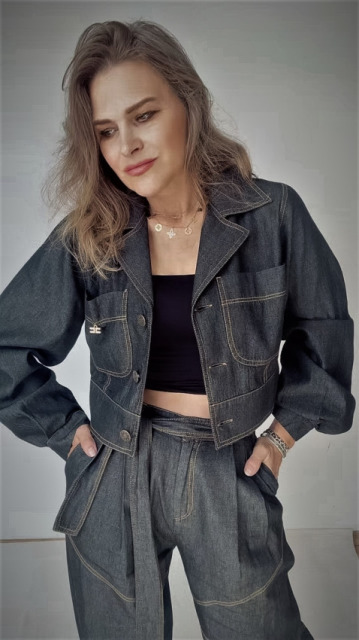 La Diva Mia KOMPLET JEANS CZARNY 2 CZĘŚCI