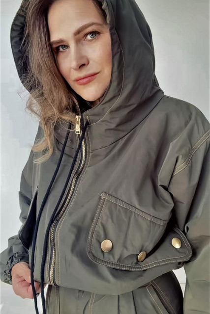La Diva Mia  KURTKA Z KAPTUREM BOMBERKA KHAKI